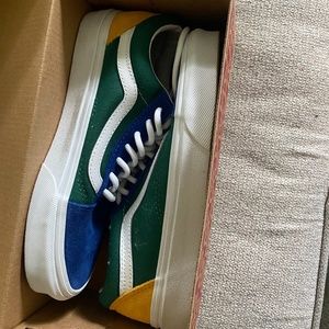 Old Skool Style Vans. US Women's size 5.5. Blue/ Green
